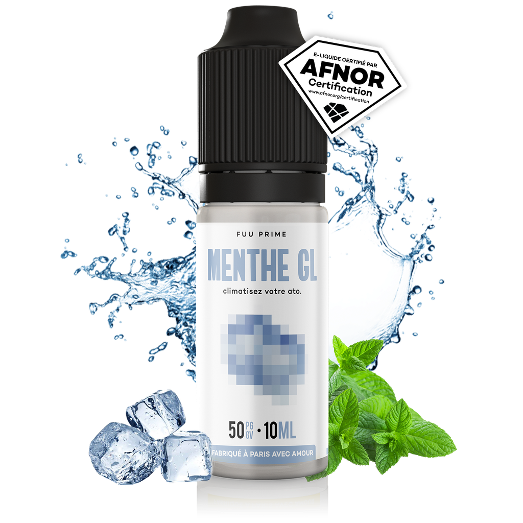 E-liquide Menthe Glacée Fuu Prime 10ml avec éclats d'eau et glaçons